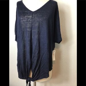 Chico’s navy blue short sleeve blouse size XL